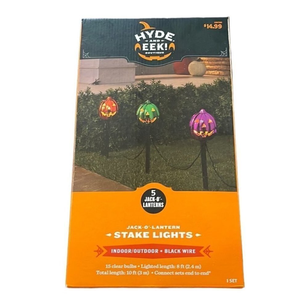 Halloween Jack-O-Lantern Stake Lights Hide & Eek